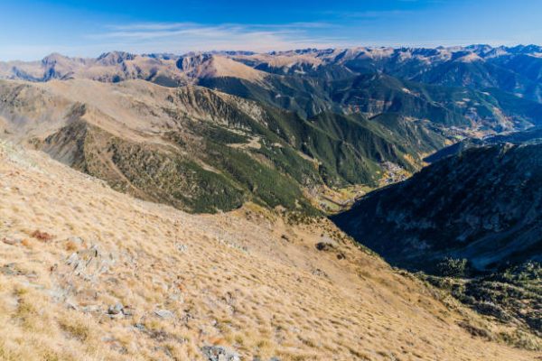 Mountains of Parc Natural Comunal de les Valls del Comapedrosa national park in Andorra